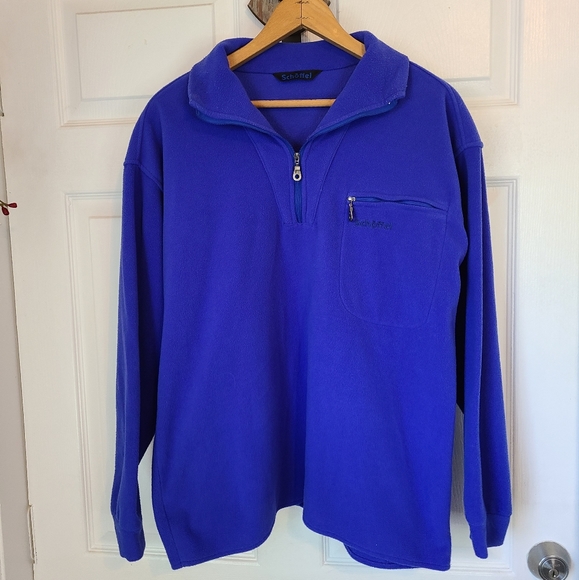 (1189) Schoffel Men's Long Sleeve Quarter Zip Fleece Jacket, Size: S Color: Blue - Picture 2 of 4